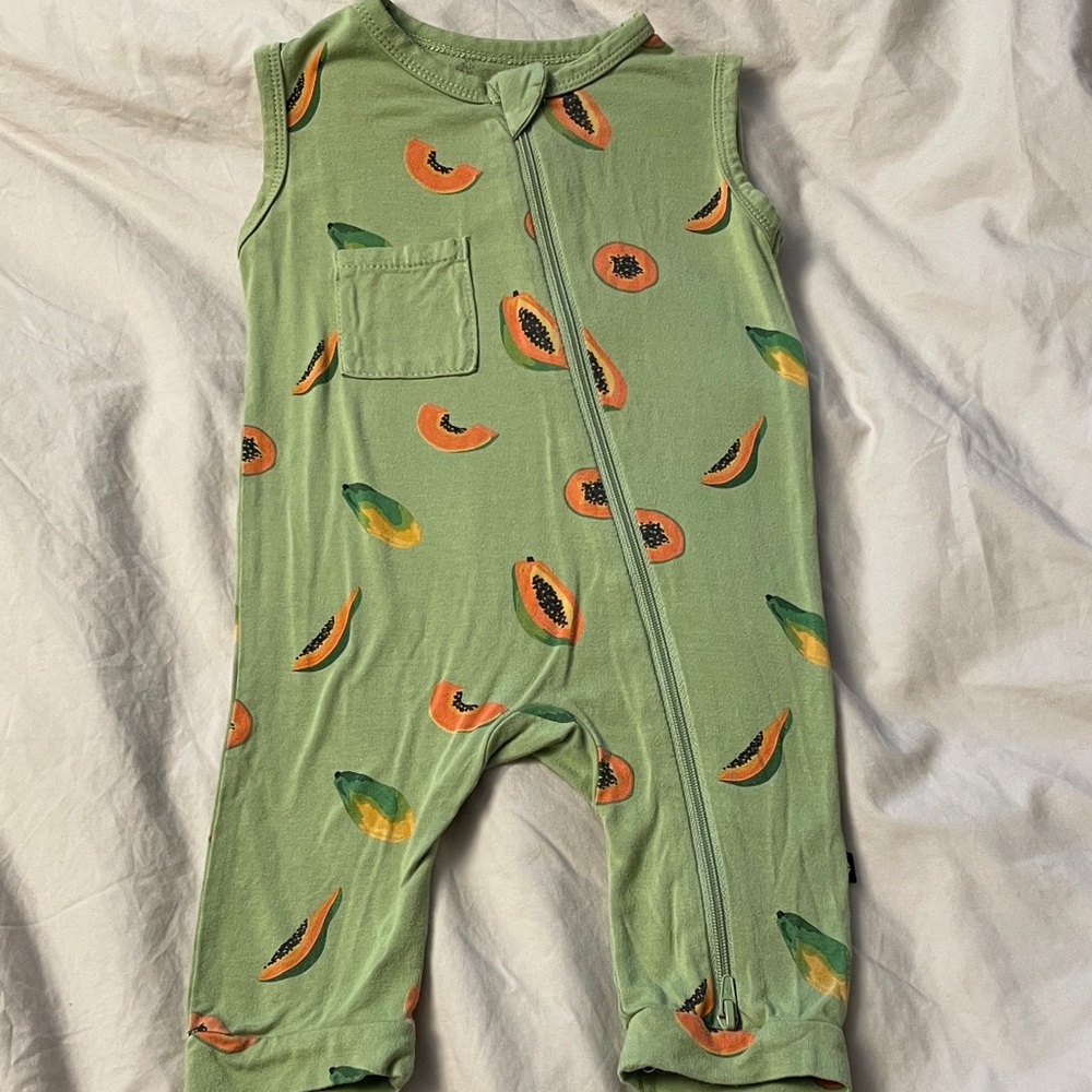 Kyte Baby Green Papaya Sleeveless Romper